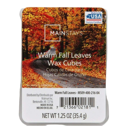 Mainstays -- Sweet Warm Fall Leaves Wax Cubes - New 6 Cubes