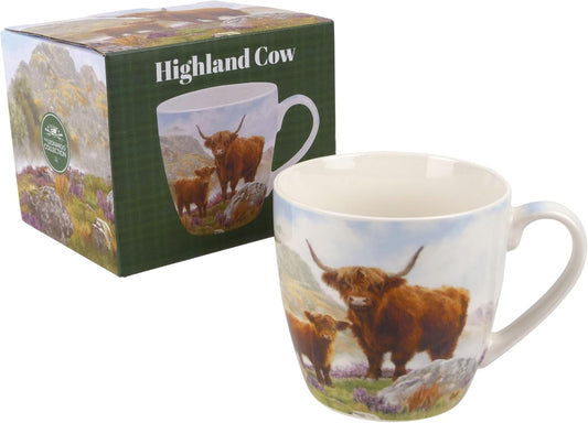 The Leonardo Collection Highland Cow Breakfast Mug MacNeil Studios, Tea and Coffee Mugs for Hot Drinks Printed Mugs for Kitchen & Home