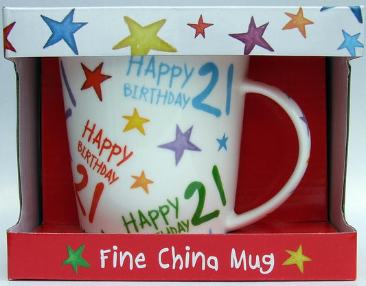 Starburst China Mug 21st Birthday