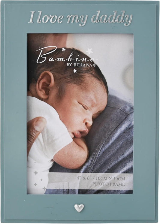 Blue Vertical Horizontal Picture Photo Frame 4" x 6" 'I Love My Daddy'. Gift and Display Frame Celebrating New Born Babies, Christening & Baby Shower.