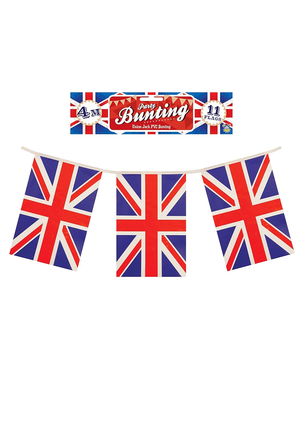 HENBRANDT PVC Plastic Bunting 4m Union Jack Party 11 Flags