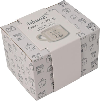 Moments Stoneware Ceramic  Mum Forever Friend Mug - Fawn Colour