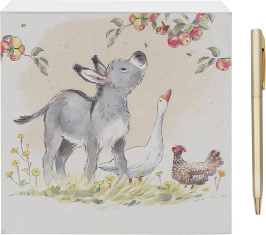 The Leonardo Collection Paper Shed Design Donkey, Goose & Hen Memo Pad & Pen For Notes | Daily Memo For Office Use As 2025 Diary | Ideal Journals...