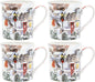 Christmas Christmas Tableware - Set of 4 Mugs - Robin Design