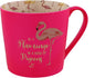 Widdop 'Be a Flamingo' Vibrant Pink Drinking Mug - Excellent Gift Idea for Her - Lovely Illustrative Design Inside