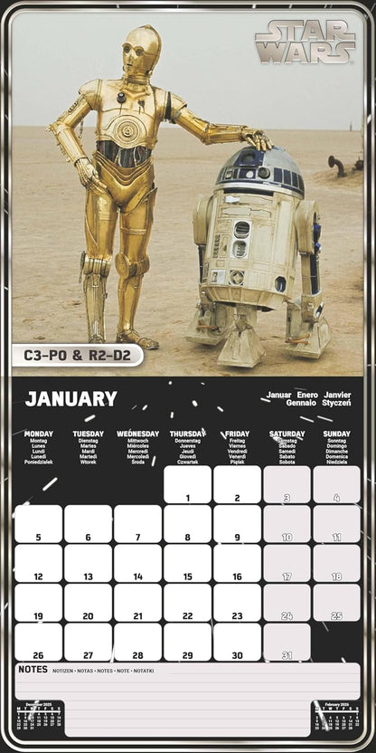 STAR WARS (Classic) 2026 Square Wall Calendar – Official 16-Month Sci-Fi Calendar Featuring Iconic Characters – Gift for Star Wars Fans & Collectors