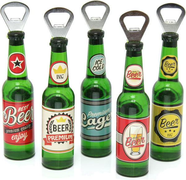 Beer Shaped Magnetic Bottle Opener Novelty Bar Accessory - Design Varies  one supplied