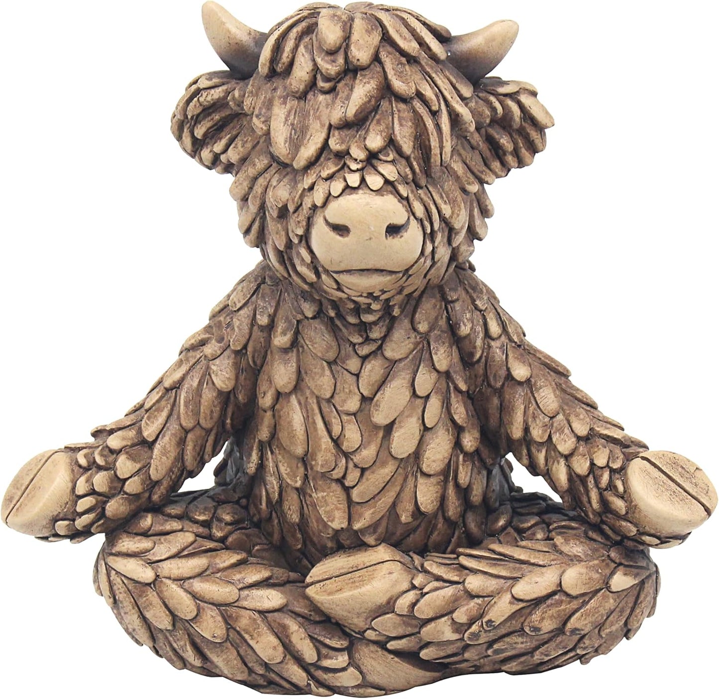 Lesser & Pavey Hughie Highland Cow Yoga Figurines Statues For Home Decor | Ideal Ornaments Friendship Gifts For Women & Men | Lovely Table Centerpiece & Living Room Accessories