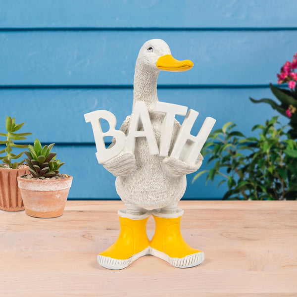 The Leonardo Collection Quackers Duck Bath Figurine For Home & Office | Home Decor Ornaments Gift For Women & Men | Beautiful Figurine For Indoor & Outdoor | Living Room Decor Ornaments
