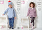 King Cole Children's Easy Knitting Pattern, Raglan Sleeve, Double Knit Sweater, Cardigan and Hat (6184), 22” – 26” (56cm – 66cm)
