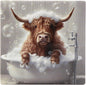 Urban Art Highland Cow Bubble Bath Coast For Home & Office | Stylish Coasters For Kitchen & Dining | Durable Drink Coasters