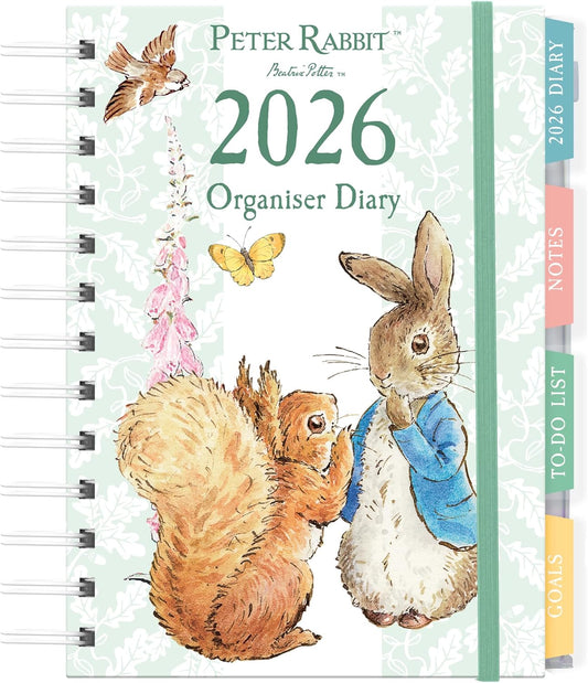 Peter Rabbit 2026 Organiser Diary | Hardback Weekly Planner with Tabs, Notes, To-Do & Goals | Beatrix Potter Character Artwork