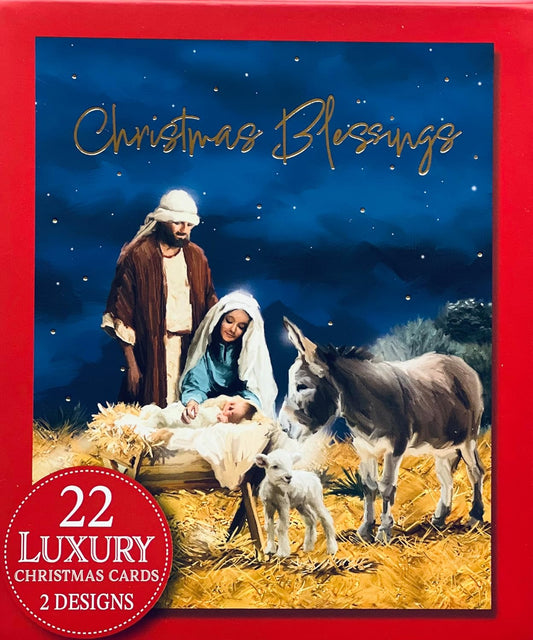 Luxury Religious Christmas Cards 22 in a Box  Two Designs