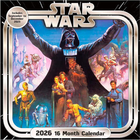 STAR WARS (Classic) 2026 Square Wall Calendar – Official 16-Month Sci-Fi Calendar Featuring Iconic Characters – Gift for Star Wars Fans & Collectors