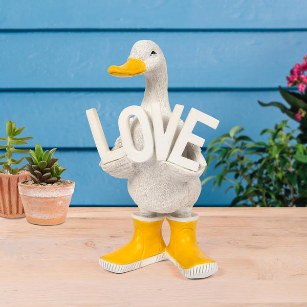 The Leonardo Collection Quackers Duck Love Figurine For Home & Office | Home Decor Ornaments Gift For Women & Men | Beautiful Figurine For Indoor & Outdoor | Living Room Decor Ornaments