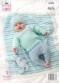 King Cole Baby Knitting Pattern Double Knit Baby Blanket, Matinee Jacket, Sweater, Bootees and Hat (6169), 12” – 20” (31cm – 51cm)