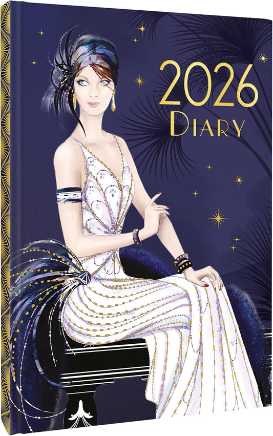 Art Deco 2026 A5 Weekly View Diary | Hardback Organiser with Claire Coxon Artwork | Planner for Appointments, Notes & Scheduling