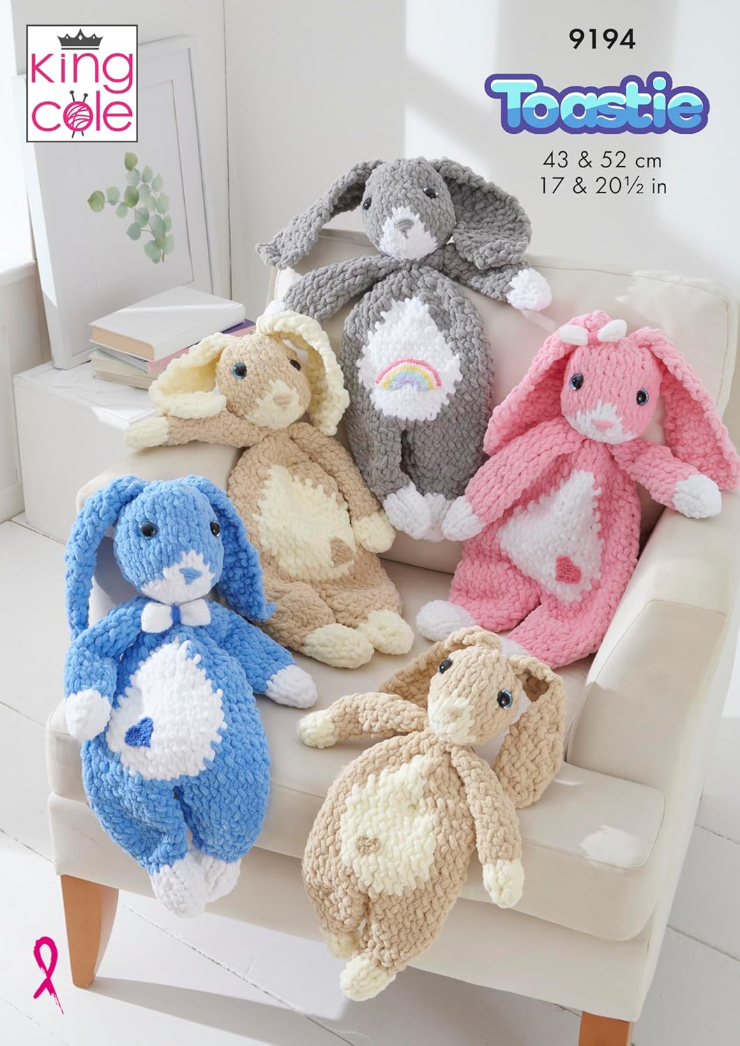 King Cole Toastie & DK Knittng Pattern - 9194 Snuggly Bunny Toys