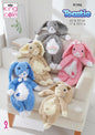King Cole Toastie & DK Knittng Pattern - 9194 Snuggly Bunny Toys