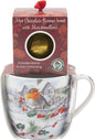 The Leonardo Collection Christmas Robins Breakfast Mug with Chocolate Bomb Gift Set for Hot Drinks | Reusable Fine China Coffee Cups for Kitchen & Home | Durable Printed Tea Mugs for Every Occasion