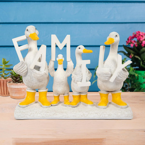The Leonardo Collection Quackers Duck Family Figurine For Home & Office | Home Decor Ornaments Gift For Women & Men | Beautiful Figurine For Indoor & Outdoor | Living Room Decor Ornaments