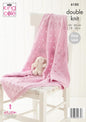 King Cole Baby Knitting Pattern Double Knit Baby Cardigan, Hat & Blanket (6180), 18” – 26” (46cm – 66cm)