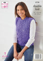 King Cole Women’s Knitting Pattern Double Knit Slipovers (6136), 32” – 50” (81cm – 127cm) Bust