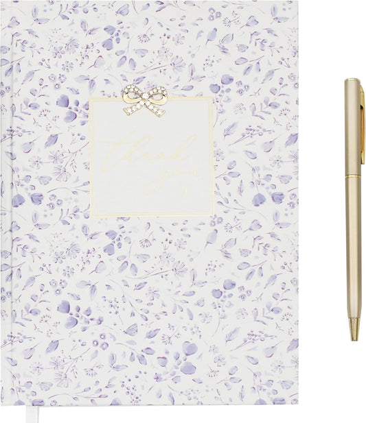 Lesser & Pavey Thank You Notebook Madelaine by Hearts Design for Home, Office & Travel | Compact Note Book for Daily Use | Elegant Notebook Stationery Gift for Professionals & Students