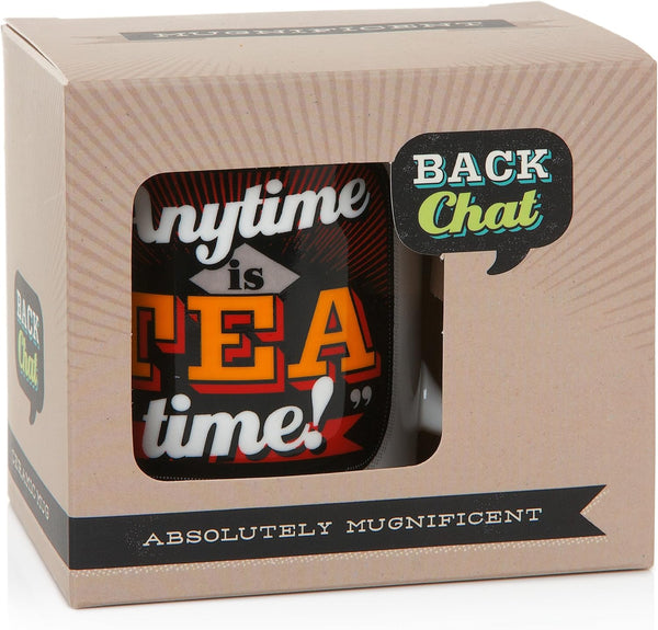Back Chat 13 fl oz 369 ml Anytime is Tea Time Ceramic Mug