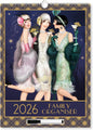 Claire Coxon Art Deco 2026 Family Organiser Wall Calendar | Large 4-Column Monthly Planner with Wipe-Clean Notes, Pen & Hanging Loop
