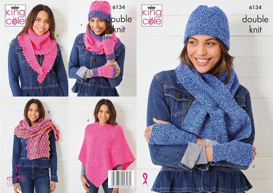 King Cole Accessories Knitting Pattern Double Knit (6134) Sizes: Various