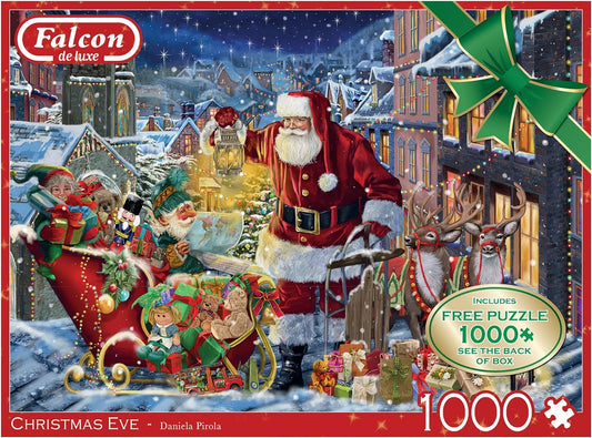 Jumbo, Falcon de luxe – Christmas Eve, Christmas Jigsaw Puzzle for Adults, 2 x 1000-Piece