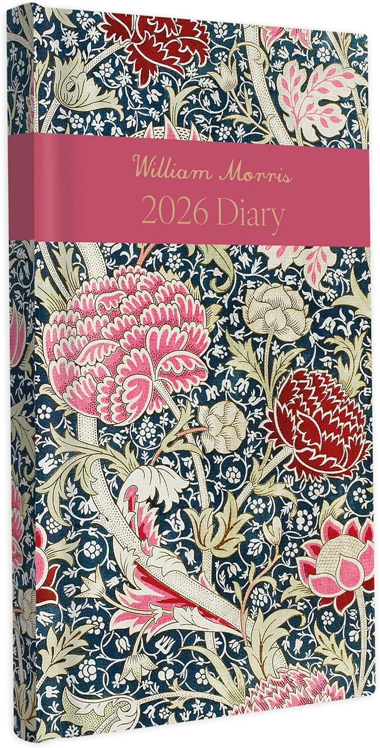 William Morris 2026 Slim Weekly Diary | Pocket Hardback Planner with Cray & Pink Poppy Covers | Week-to-View with Notes  one at random 2  desgns