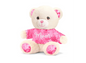 Keel Toys 15cm Keeleco  Sentiments Cream Bear With Pink T Shirt - Mum