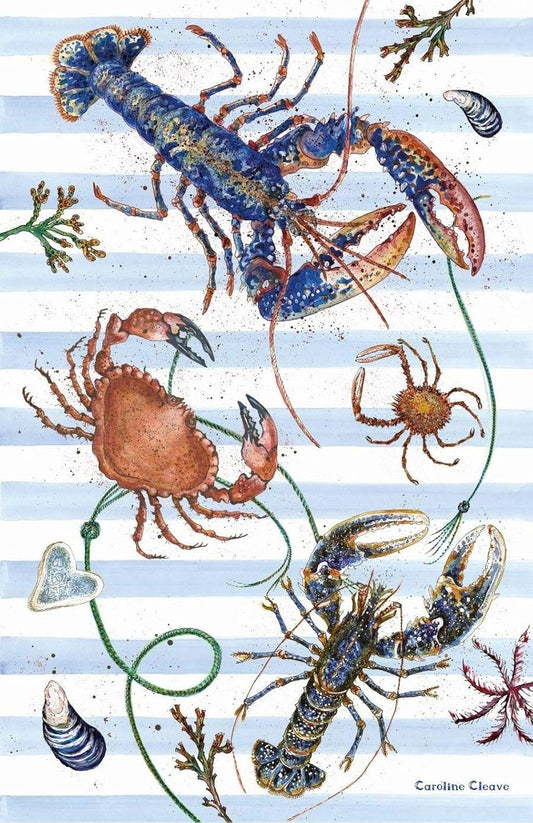 Caroline Cleave for Emma Ball Fruits of The Sea 100% Cotton Tea Towel