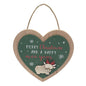 Xmas Highland Cow Heart Plaque Year
