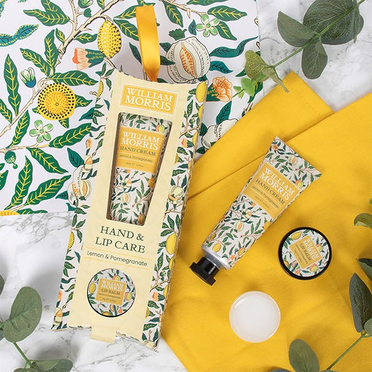 William Morris Fruits Hand & Lip Care For All Type Skin | Hydrating Hand Cream & Lip Balm Moisturiser For Everyday Use | Vegan Friendly Beauty Essentials For Women & Men