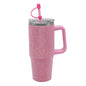 Pink Diamante Drinks Cup for Hot Or Cold Drinks | Large Thermal Travel Mug with Lid & Straw for Office, Gym, Home Or Travel | Insulated Tumbler Coffee Cups for Daily Use