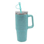 Teal Diamante Drinks Cup for Hot Or Cold Drinks | Large Thermal Travel Mug with Lid & Straw for Office, Gym, Home Or Travel | Insulated Tumbler Coffee Cups for Daily Use