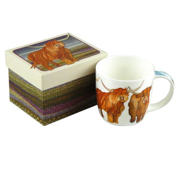 HIGHLAND COW BONE CHINA MUG WITH GIFT BOX SKU: MUG65