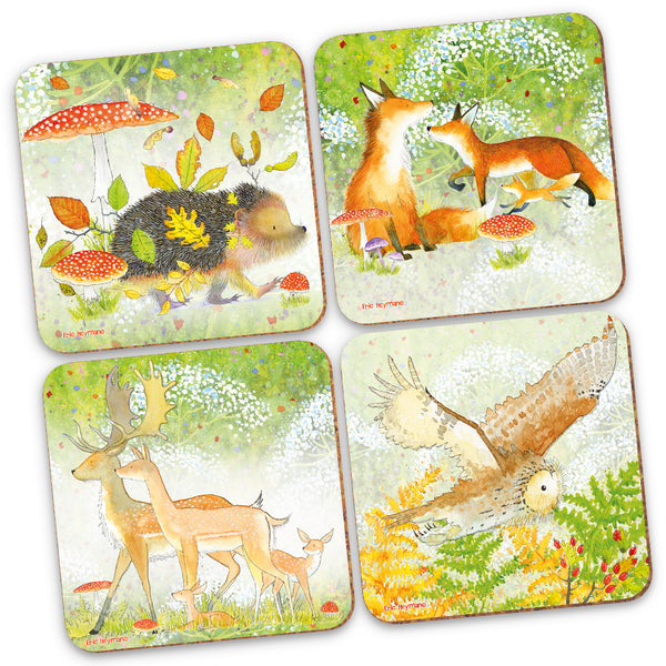 WILDLIFE ASSORTED PACKED COASTERS (4PACK)