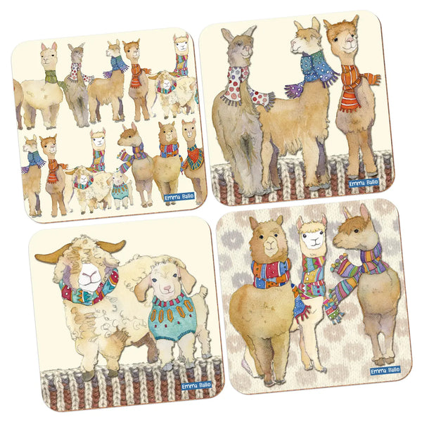 ALPACAS & FRIENDS ASSORTED PACKED COASTERS (4PACK)