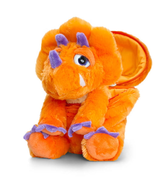 Keel Toys Hugasaurus 16 cm Dinosaur   orange    Triceratops  Soft Plush Toy