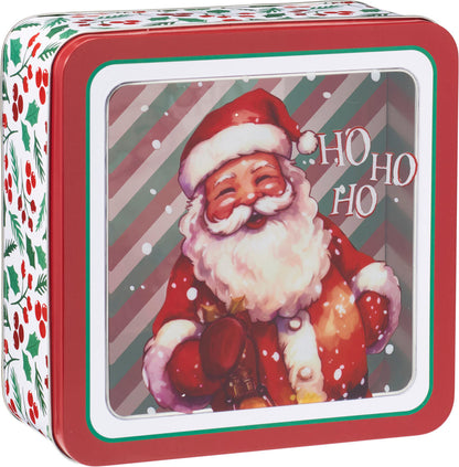 Storage Tin, Metal, Square Shape 190X190Xh85mm,Transparent Pet Lid  one supplied