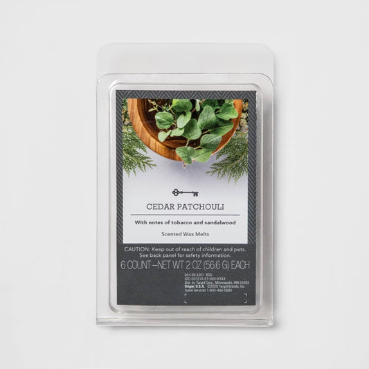 cedar  patchouli   Wax Melts - 6 Count - Net WT 2 oz
