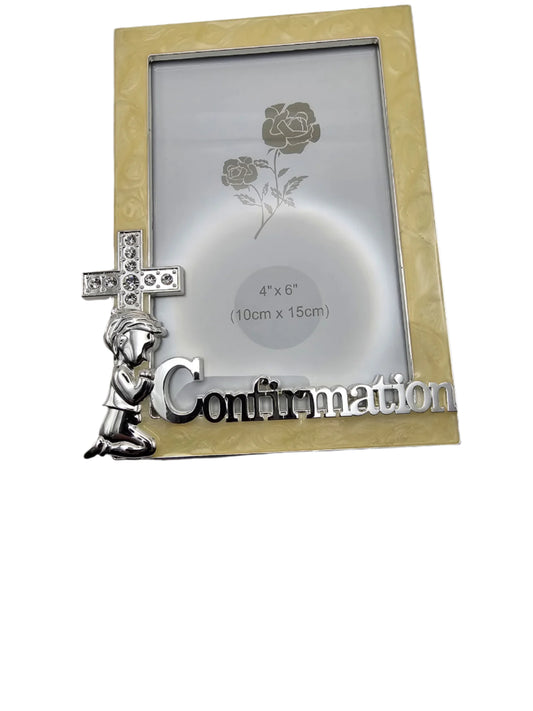 cream  outer frame pearlised effect  confirmation frame