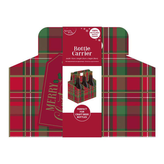 Tartan Bottle Carrier Cardboard