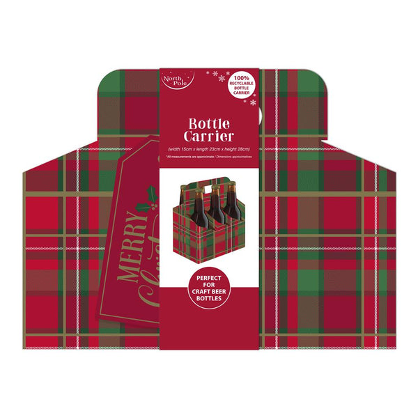 Tartan Bottle Carrier Cardboard