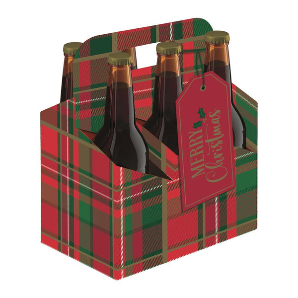 Tartan Bottle Carrier Cardboard