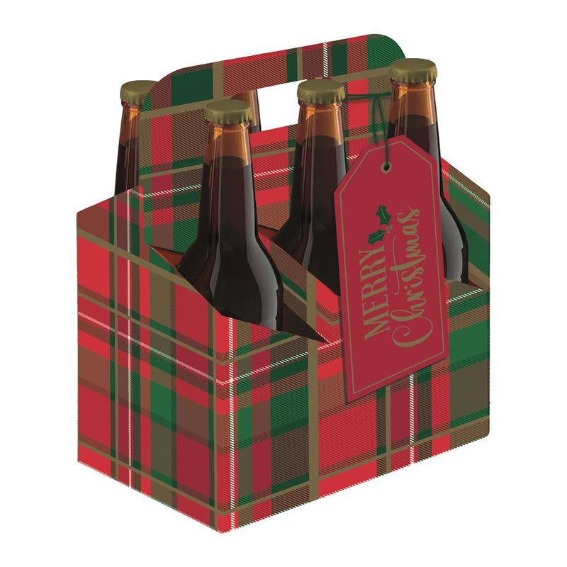 Tartan Bottle Carrier Cardboard